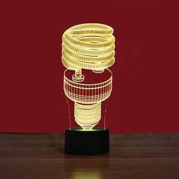 

Energy-saving Lamp 3D Stereo Vision Acrylic 7 Colors Changing USB Bedroom Bedside Night light BulbCreative Desk Lamp deco maison