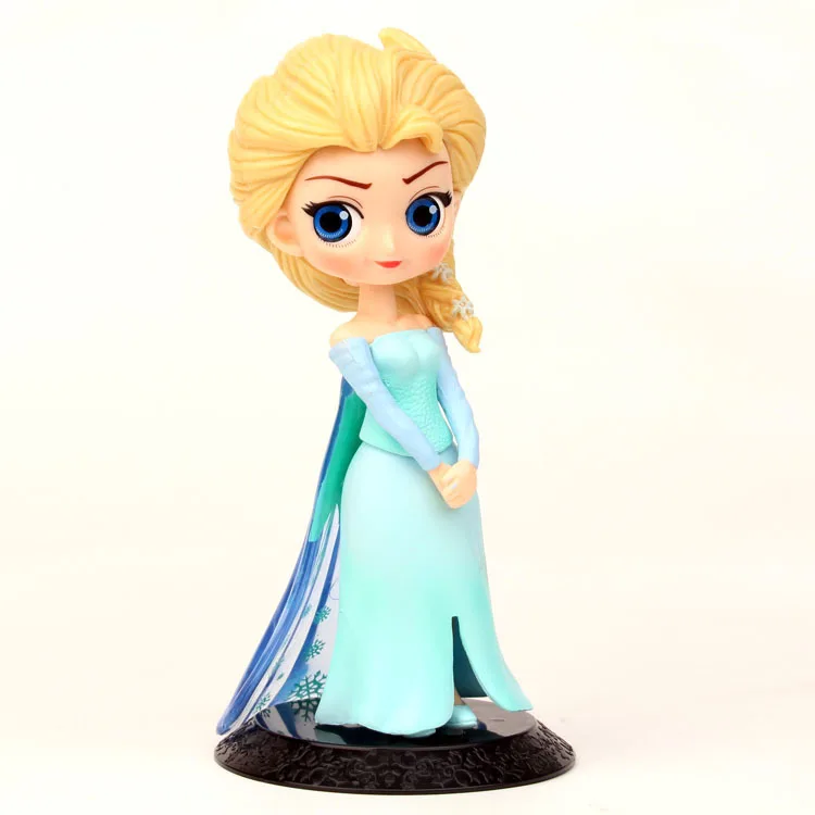 Disney Princess Toys Q Posket Frozen Elsa Anna Pvc Action Figures Snow White Merida Dolls Kids Toys For Girls Gift