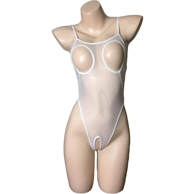 Sexy Sheer Cupless and Crotchless Mesh One Piece Swimsuit Skinny Leotard Open Breast Teddy Bodysuit Lingerie sexy lingerie women swimsuit