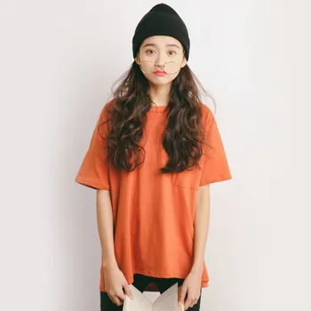 

High elasticity t shirt women summer loose short sleeve solid color o-neck t-shirts black white and gray cotton crop top A606