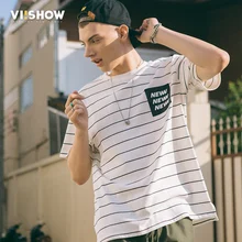 

VIISHOW Black White Striped T Shirt Men Cotton Vintage Hip Hop Harajuku Tops Tee Men Striped Tshirt Streetwear Short Sleeve Tee