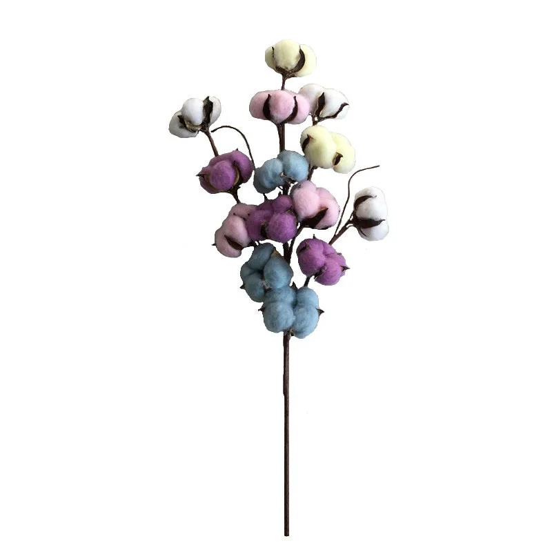 

Artificial Colorized Cotton Wreath Dry Flower Ornaments Christmas Decor Garland for Home FP8