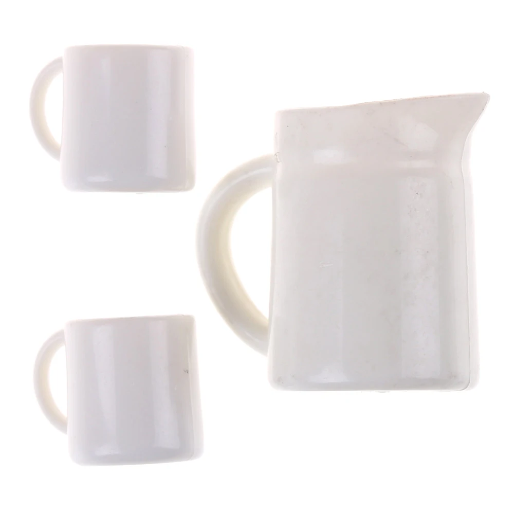 

New 1set Mini Kawaii 1:12 Dolls House Miniature Cups Pot Set Dollhouse Direction Furniture Toys Coffee Tea Cups Accessories