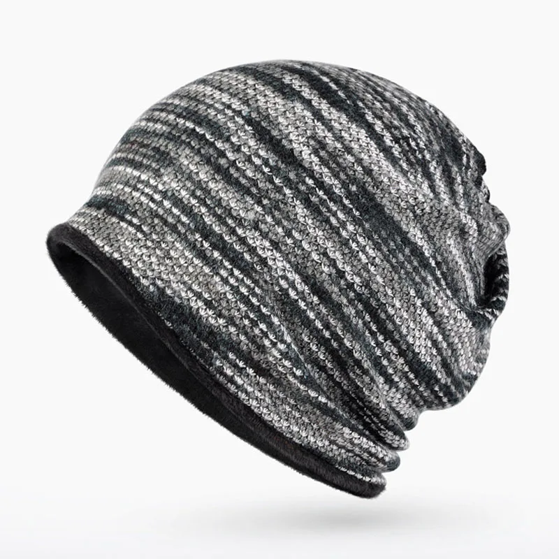 [AETRENDS] Зимние шапки-бини, шарф с воротником, женские или мужские шапки в стиле хип-хоп, теплые Z-5008 с бархатом внутри - Цвет: Color No 2