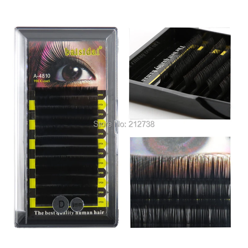 

Free Shipping Wholesale!10 x D Curl 0.10 8mm,10mm,12mm 12 Strips False Eyelashes Eyelash Extension