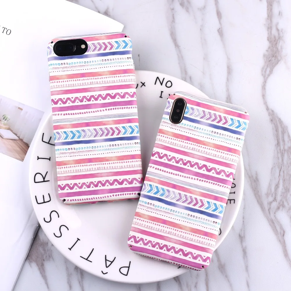 

Fashion Geometric Graphic Pattern Case For iphone 7 Case For iphone8 8 PLus Phone Cases Colorful Abstract Back Cover
