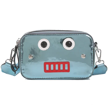 

Fashion Unique Robot Design Laser Young Girl's Casual Shoulder Bag Handbag Female Bolsa Flap Crossbody Mini Bag For Women Totes