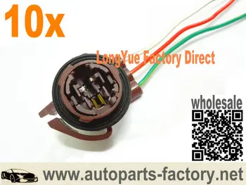 

longyue 10pcs 3157 Pigtail Bulb Socket Fit Conventional LED or Glass Filament Style Bulbs 6"