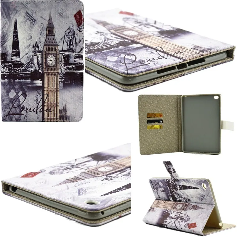 For Apple iPad Air 2 Case PU Leather Classic Retro Eiffel Tower Wallet Flip Book Stand Card Slots Tablet Cover for iPad 6 Yellow (9)