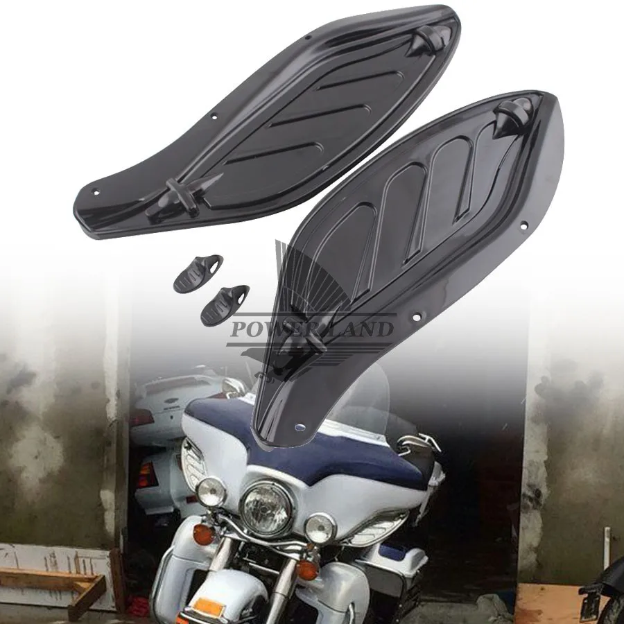 Black Plastic Side Windshield Wind Creens Deflectors Adjustable Fairing