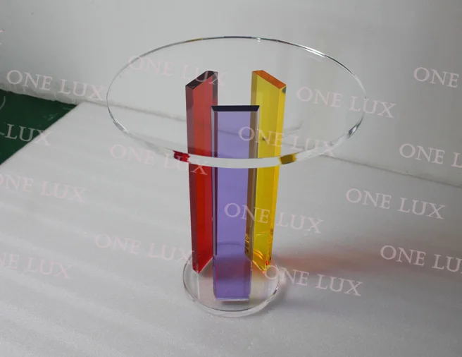 ONE LUX Acrylic Rainbow Coffee Table, Round Lucite Living room Tables Small Size ONE LUX Acrylic Rainbow Coffee Table, Round Lucite Living room Tables Small Size