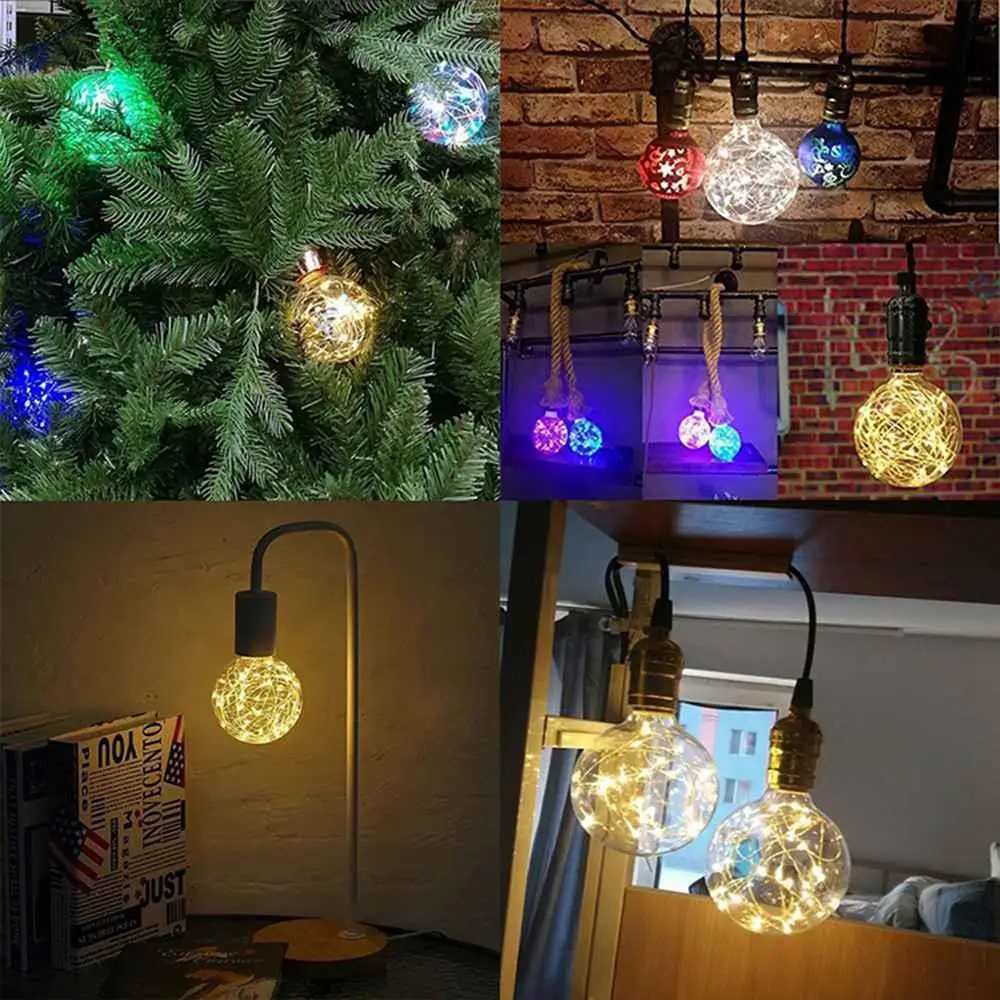 

E27 Charistmas Decorative led Bulb Gypsophila Copper Wire Bulbs Christmas Decoration Lights for home -Warm White