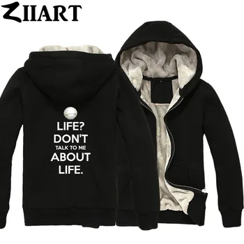 

robot marvin don't talk to me about life hitchhiker's guide to the galaxy Man Male Full Zip Winter Plus Velvet Parkas ZIIART