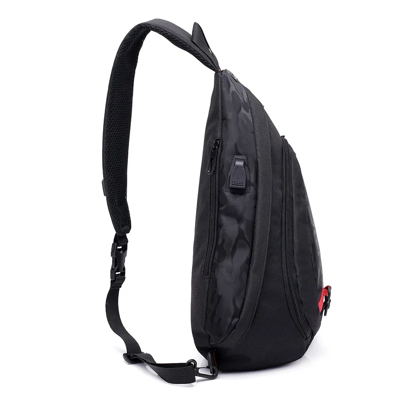 OKKID Повседневная маленькая сумка-мессенджер, Мужская водонепроницаемая камуфляжная сумка с usb, сумка для мальчика на плечо, нагрудная сумка, Мужская мини сумка через плечо
