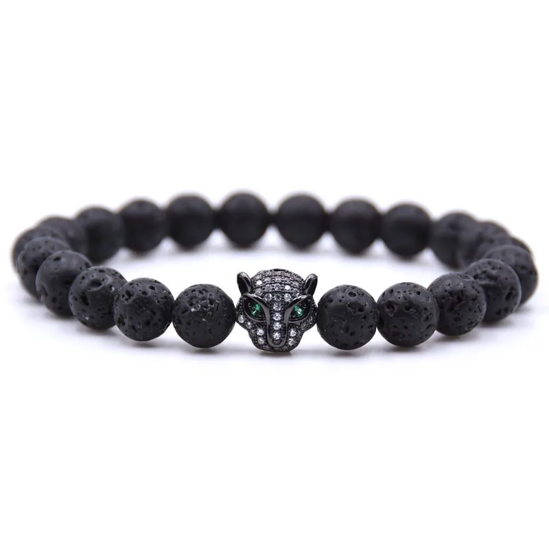 

Men's Bracelet Natural Stone Woman's Jewelry Bead Bracelet Leopard Head Bracele Charmt Classic 18 Styles Gifts for Men