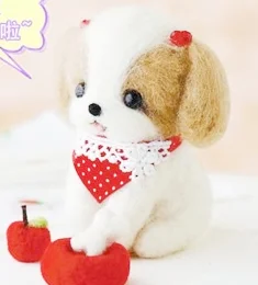 

Meng dog series cartoon set wool needlepoint kit wool felt needle felting keychain craft needlecraft DIY handmade