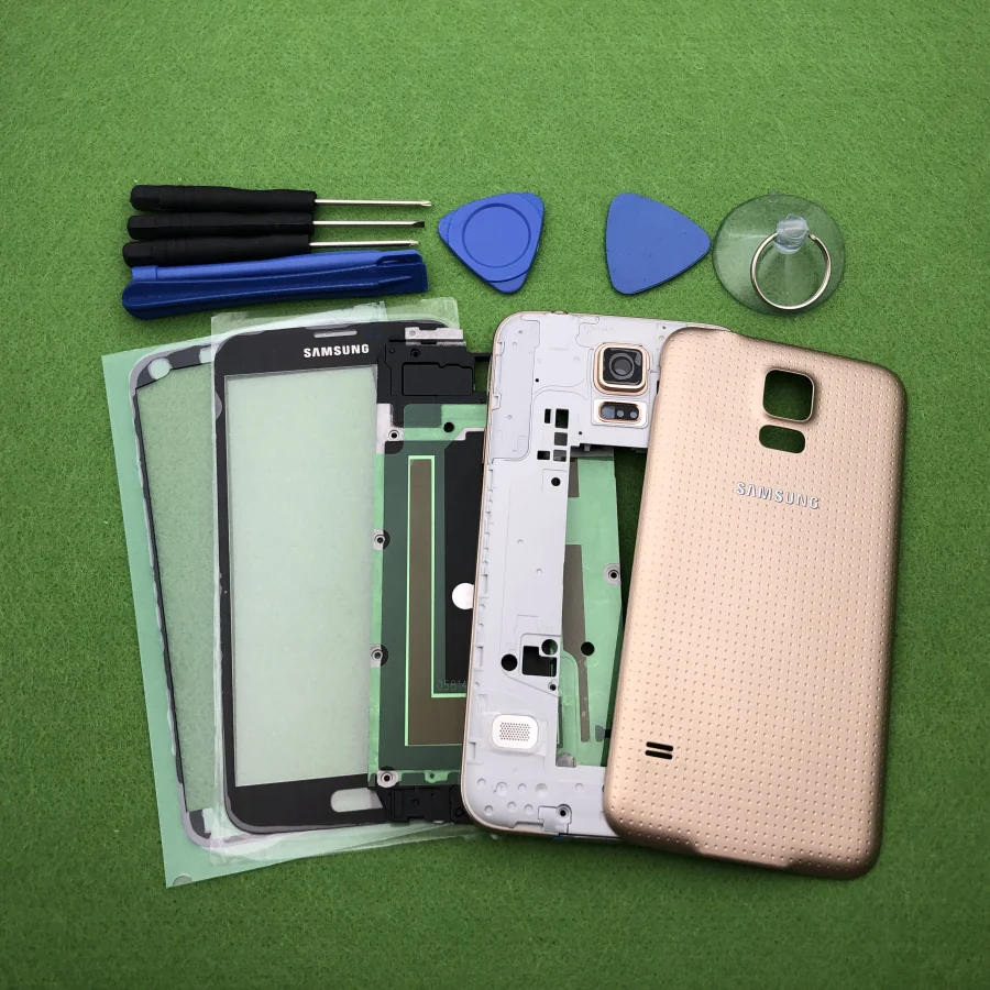 Для Samsung Galaxy S5 SV G900 I9600 G900F G900H/P полный корпус ободок средняя рамка задняя крышка +