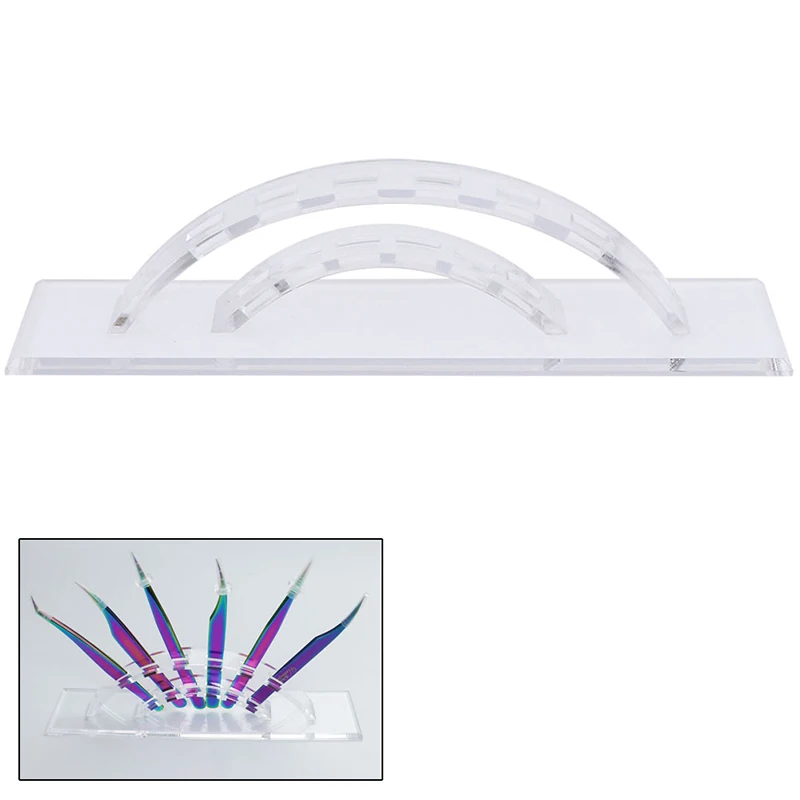 6-Hole Tweezers Storage Holder Eyelash Extension Eyebrow Tweezers Scissor Storage Rack Acrylic Holder Stand Beauty Makeup Tools