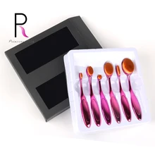 Princess Rose 6pcs Toothbrush Oval Makeup Brushes Set Make Up Brush Kit Cosmetics Professional Pincel Maquiagem Rose Gold Pink