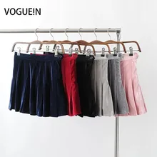 VOGUE! N Новая Женская Сексуальная плиссированная трапециевидная цветная Бархатная мини-юбка с зонтиком размер XSSMLXL