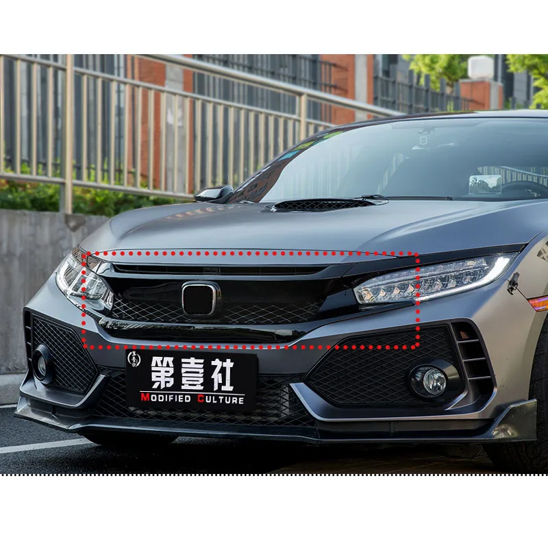 Автомобильная гоночная решетка для Honda Civic Grill 10TH- type R Sport черная решетка радиатора сотовый передний капот бампер