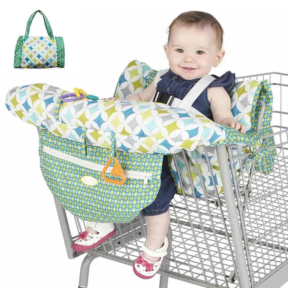 IMBABY детская Корзина Подушка детская складная подставка на колесиках новорожденная Тележка для покупок защитный чехол детский стульчик коврик