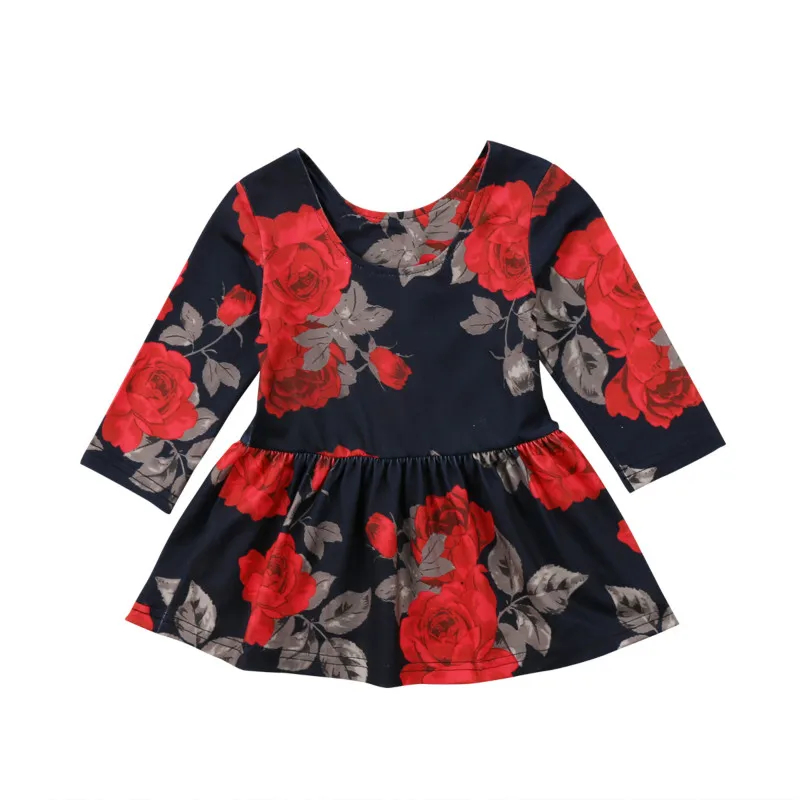 

Lovey Newborn Baby Girls Kids Summer Clothing Floral Vestidos Mini Tutu Dress Long Sleeve Party Wedding Princess Dresses Clothes