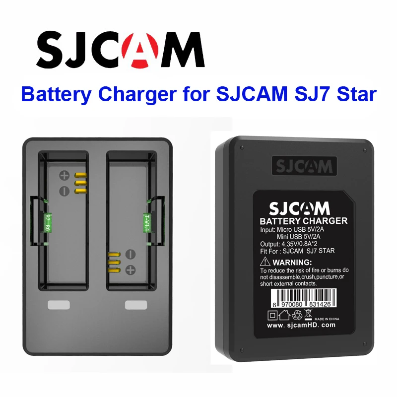 

100% Original SJCAM Dual Slot Li-on Battery Charger for SJCAM SJ7 STAR Wifi Action Cam Sports Camera