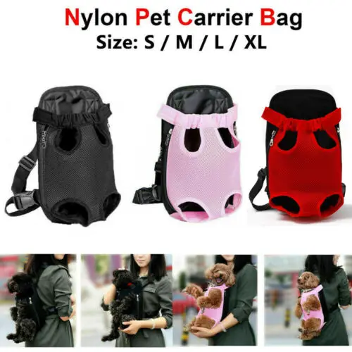 Pet Puppy Dog Cat Carrier Backpack Front Net Mesh Bag Travel Tote Sling Carrier