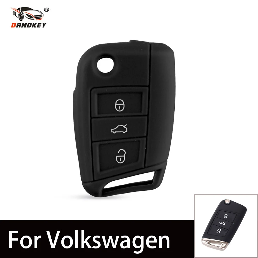 Dandkey силиконовые 3 кнопки автомобиля Интимные аксессуары ключа чехол для Volkswagen VW