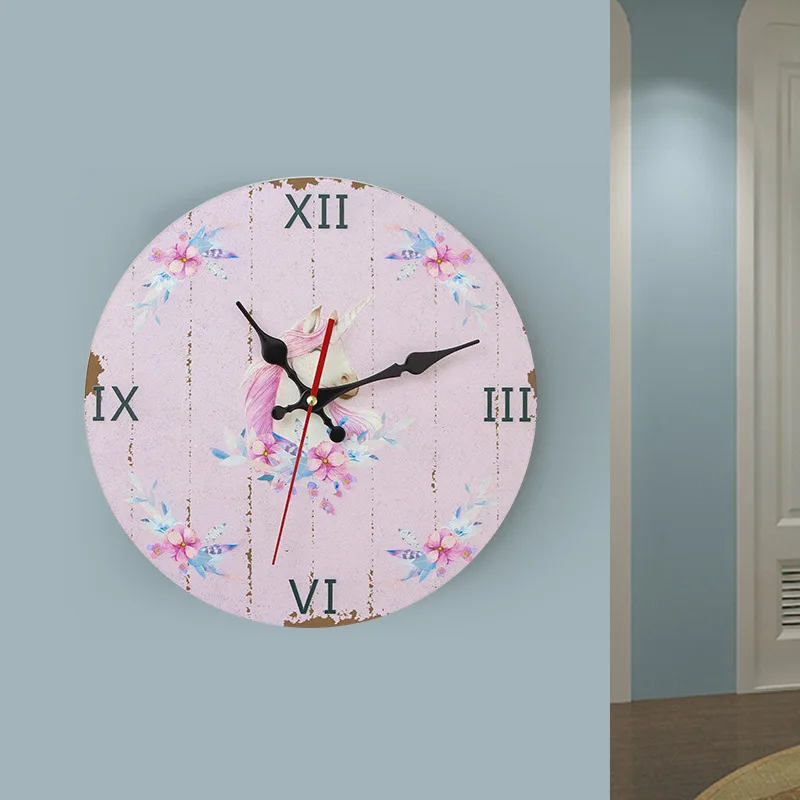 

Nordic style ornaments Flamingo Unicorn Decor wall clock mural Children's room Background New Home Decor party wedding supplies