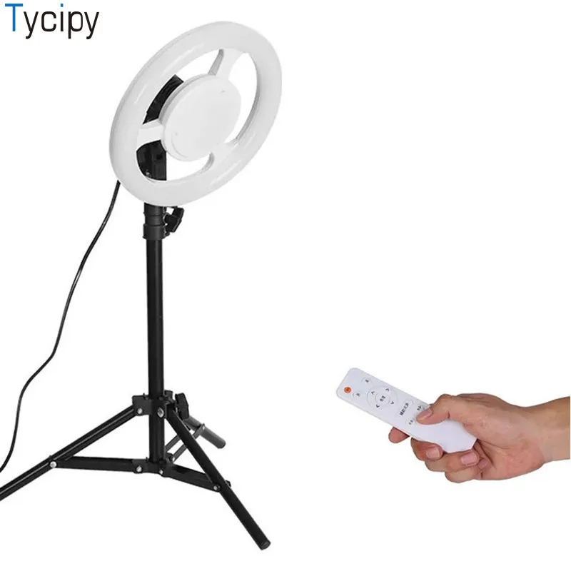 

Tycipy Ring Light LED Lighting Photography Selfie Light Photo Camera Remote Control Light With 1.6m Tripod for Xiaomi iphone