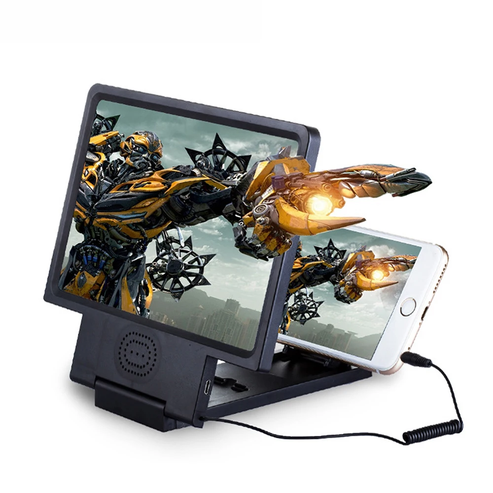 1pc Phone Screen Magnifier Cellphone Projector Enlarged Amplifier Mobile Bracket Desktop Holder 3D HD Movie Video Stand - Цвет: With sound enlarge A