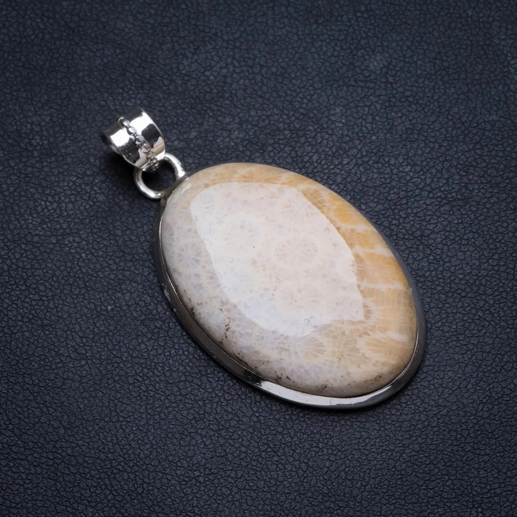 

Natural Chrysanthemum Jasper Handmade Unique 925 Sterling Silver Pendant 1.75" X1041