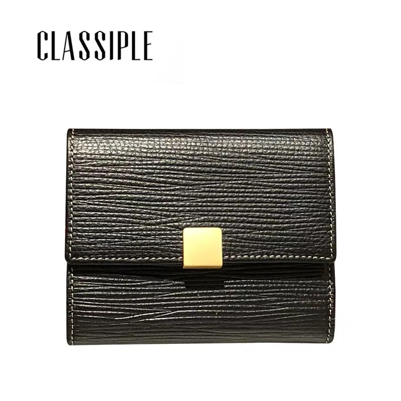 Black Women Wallets Genuine Leather Fashion Wallet Female Short Wallet Hasp Ladies Purses Cow Leather Luxury Purse Girl Small