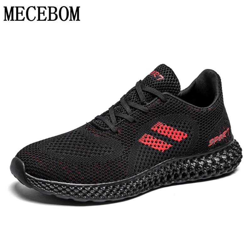 

2019 New Black Men Shoes 3D Knitting Mesh Breathable Men Sneakers Lace-up Casual Shoes For male Student Sneakers Size 39-44