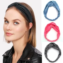 Для женщин оголовье крест узел Аксессуары для йоги высокие эластичные Женская повязка для головы Открытый Бег Байкер Спортивная одежда Хлопок обруч для волос 3 шт