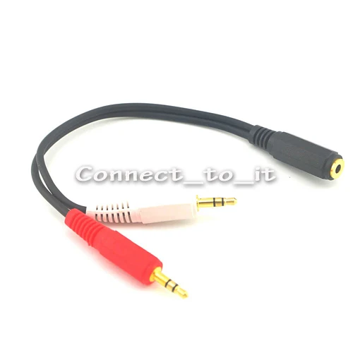 5 pcs lot 3 5mm Female to 2 Male connector adapter Y Splitter Audio Earphone Headphone Extension Cable