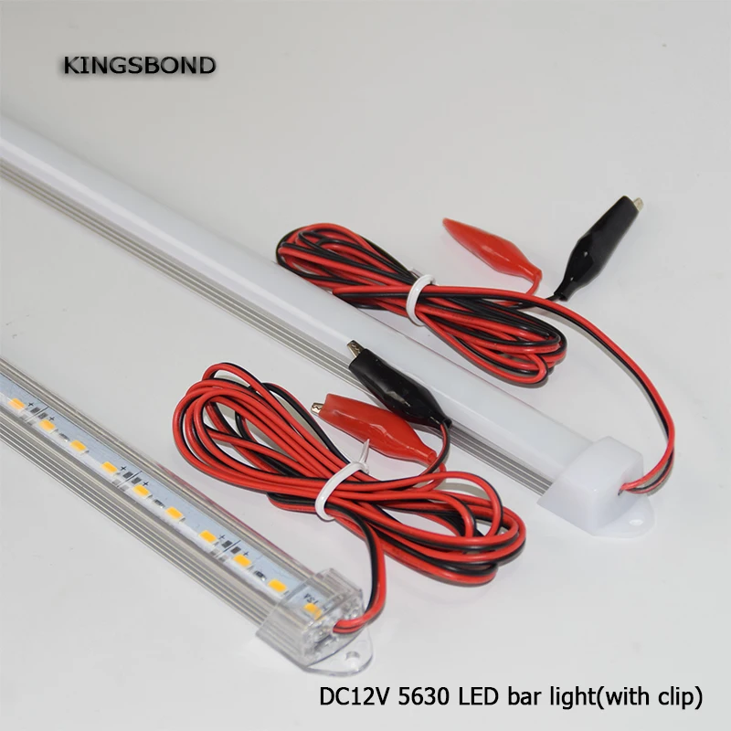 

Portable 5PCS/Lot 50CM DC12V LED Bar light 5730 5630 With PC cover 5730 LED Rigid light 5630 LED hard strip with alligator clip