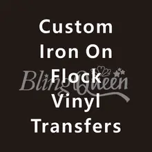 BlingQueen 12 шт./лот на заказ Горячая фиксация железа на флоке HTV виниловые переводные наклейки Корейского качества