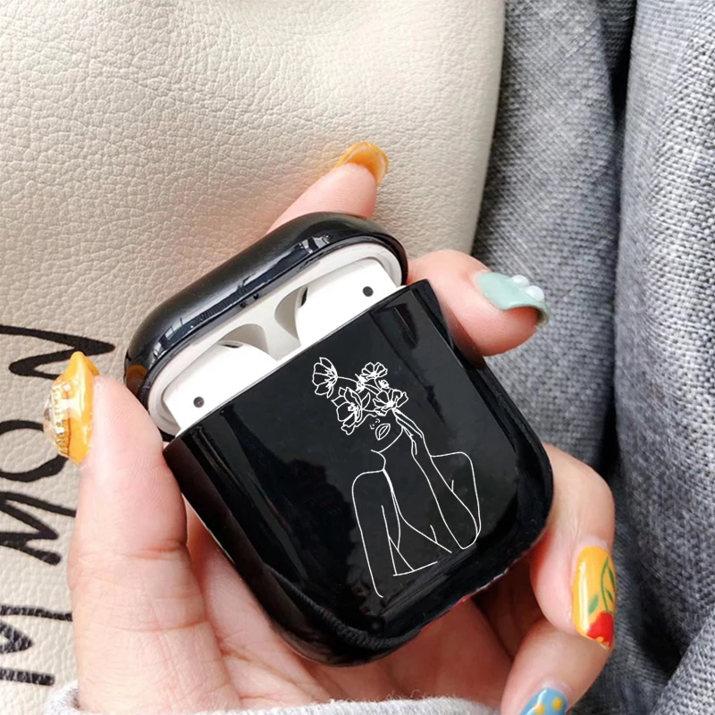 Милый чехол для Apple airpods с рисунком граффити цветы розы Bluetooth наушников Airpods черный