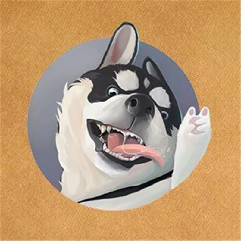 

Animal PVC Patch deal with it Clothes Heat Transfer Printing Husky Diy T shirt girl iron on patches for clothing women Stickers