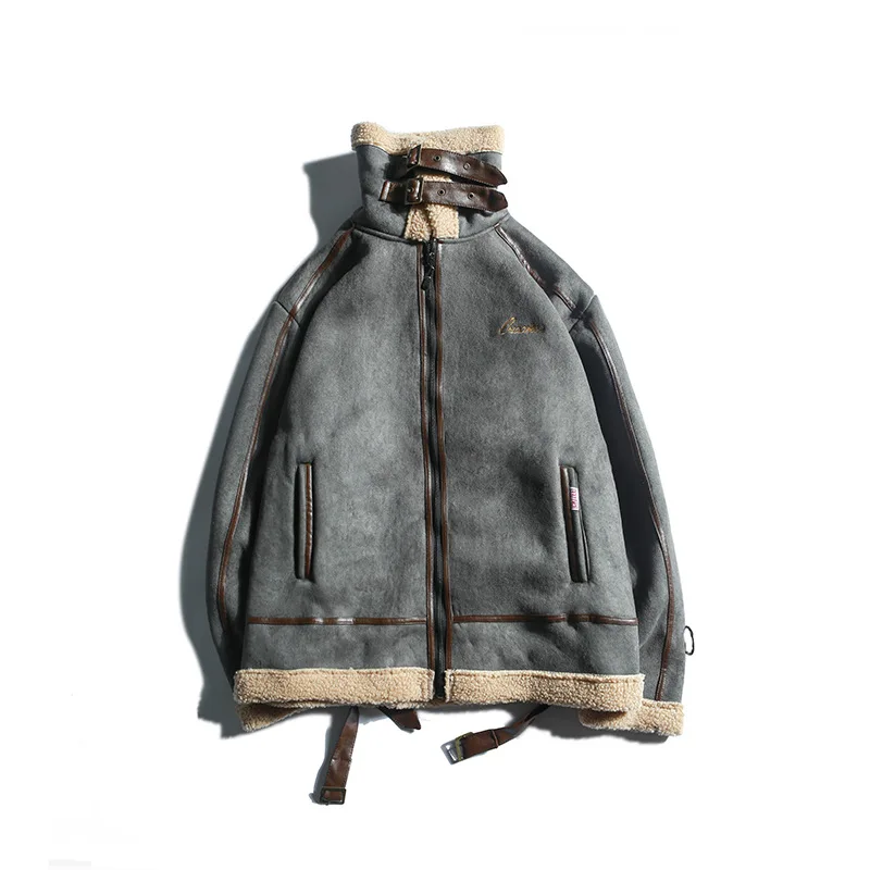 

Japanese Style Thick Men's Jacket Cotton Casual Stand Collar Cotton Clothes Zipper Loose Jacket