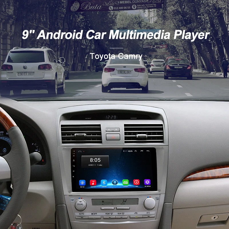 Junsun 2 Din мультимедийный видео плеер Android 8 1 gps навигация радио wifi OBD2 для Toyota Camry 40 50