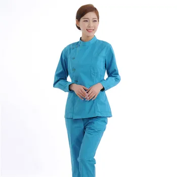 

New Women Medical Scrub Sets Nurse Hospital Uniforms Dental Clinic Beauty Salon Long Sleeve Medical Workwear Slim Fit 1904