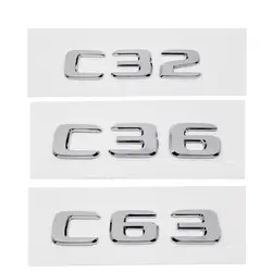 Сзади автомобиля багажника эмблемы буквами логотипа Стикеры украшение значок для Mercedes Benz C Class W212 W205 W124 W163 C32 C36 c63 AMG