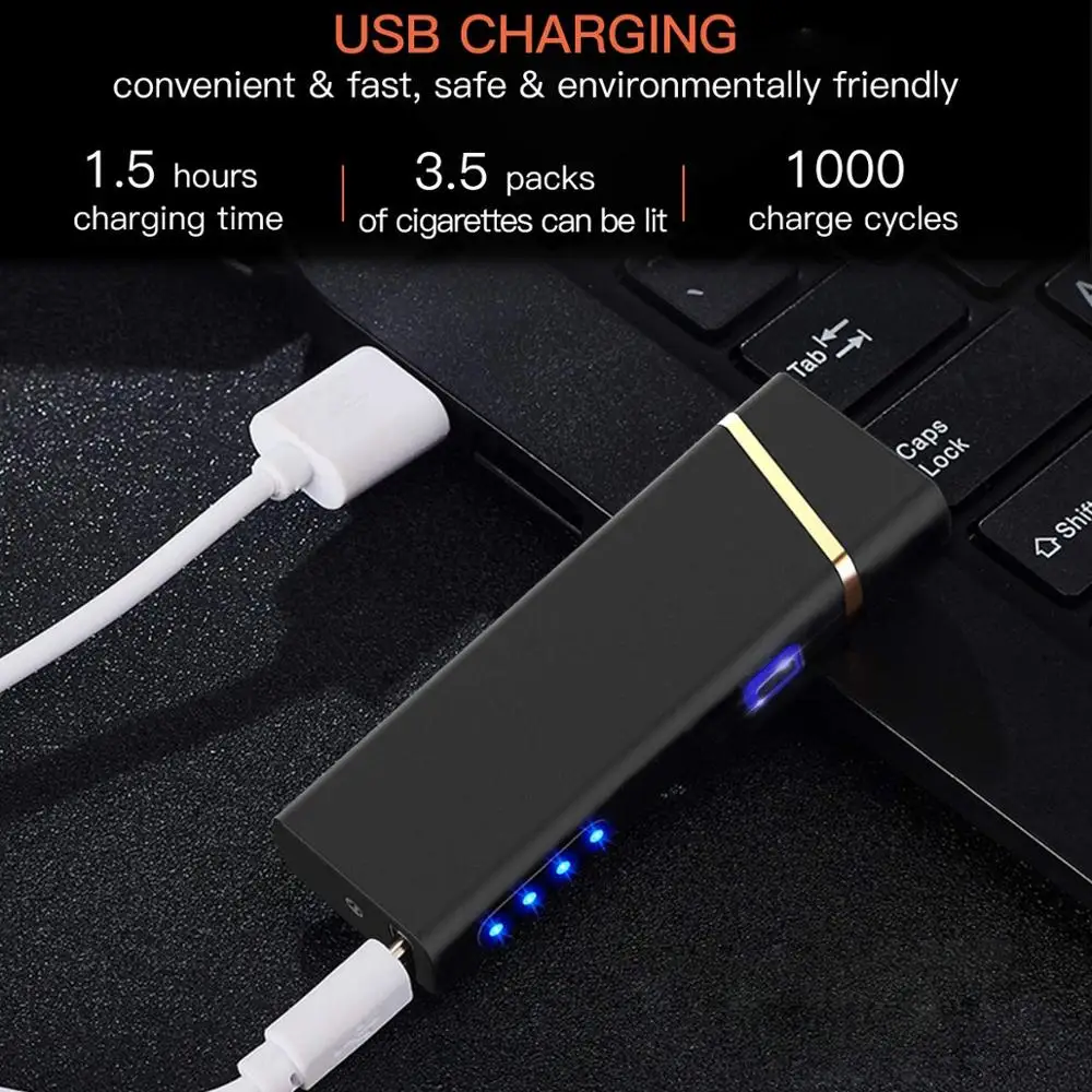 Дактилоскопическая электрическая зажигалка с гнездом USB двойная дуга плазменная