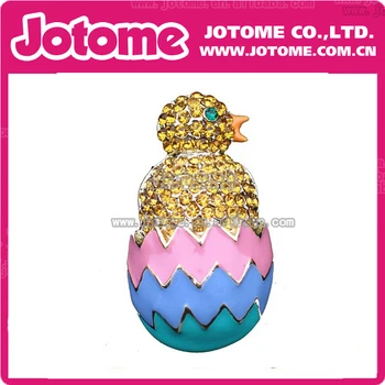 

SPRING HATCHED HATCHING CRACKED EASTER EGG CHICK PIN BROOCH
