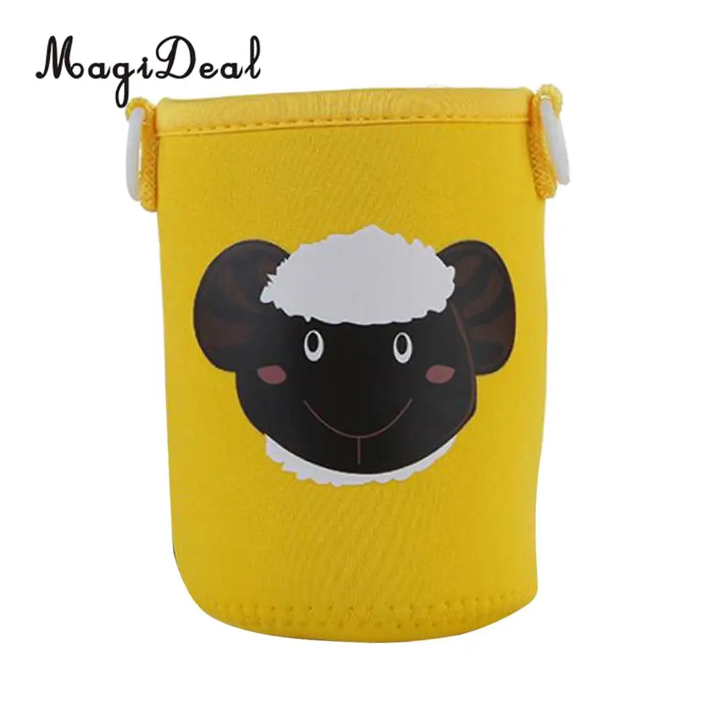MagiDeal Insulated Water Bottle Sleeve Cartoon Animal Drink Bottle Covers Kids - Build-in Carrying Strap