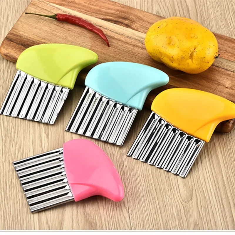 

1Pc Stainless Steel French Fries Cutter Crinkle Wavy Knife Chopper Potato Chips Vegetable Carrot Cutter Kitchen Tool